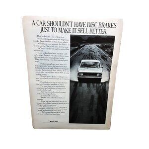 1972 1973 Volvo with Disc Brakes Original Print Ad 70s